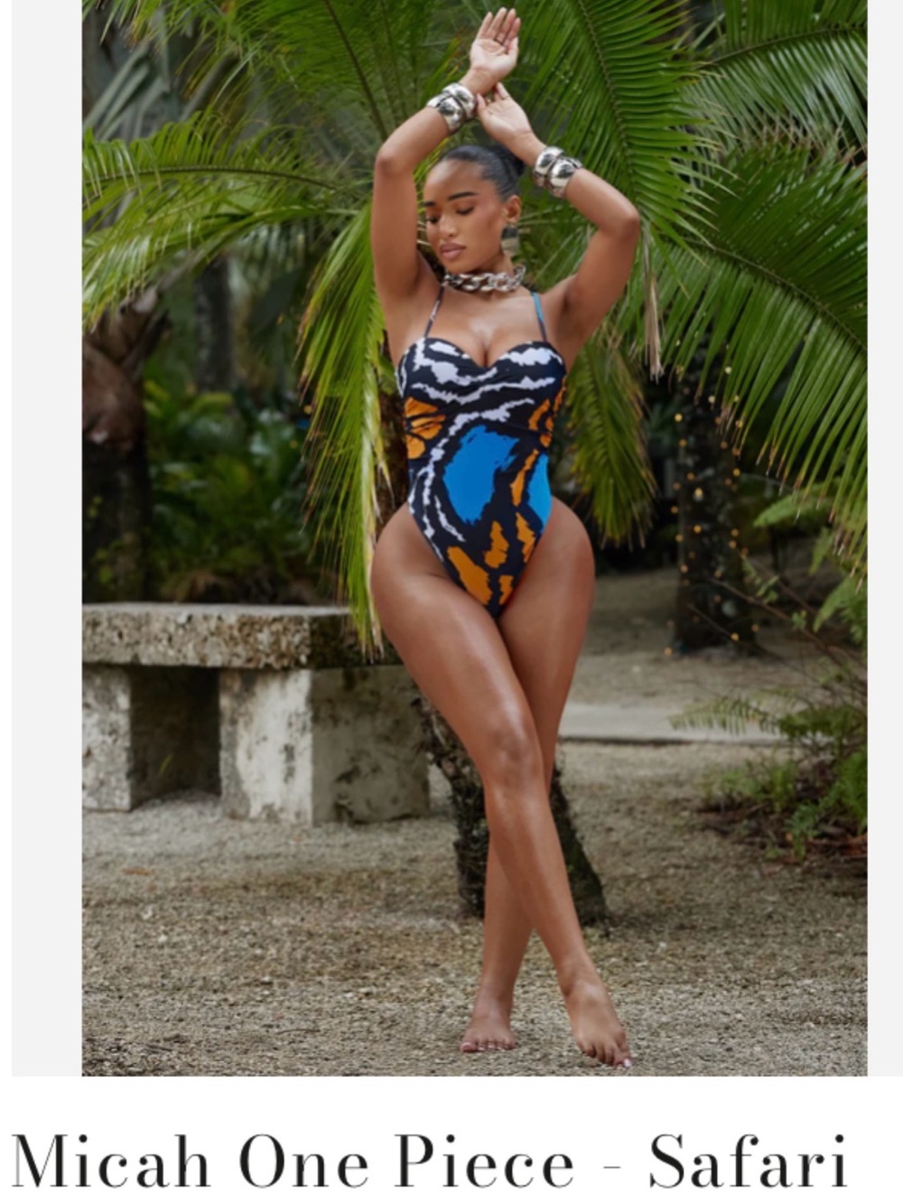 Micah Safari One-Piece Swimsuit in Blue & Orange
